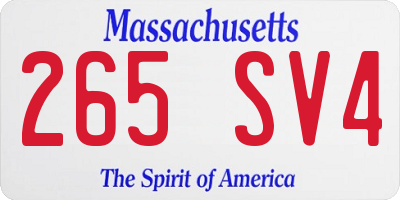 MA license plate 265SV4