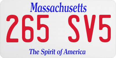 MA license plate 265SV5