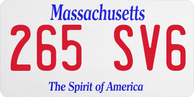 MA license plate 265SV6