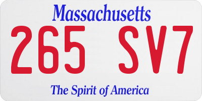 MA license plate 265SV7