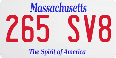 MA license plate 265SV8