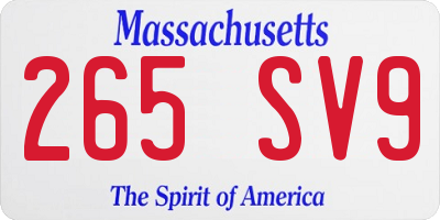 MA license plate 265SV9