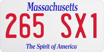 MA license plate 265SX1