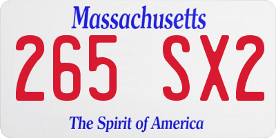 MA license plate 265SX2
