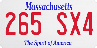 MA license plate 265SX4