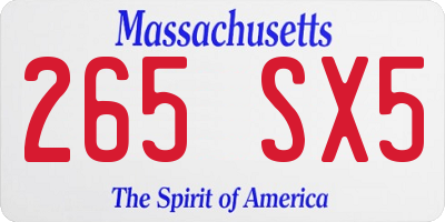 MA license plate 265SX5