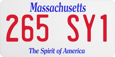 MA license plate 265SY1