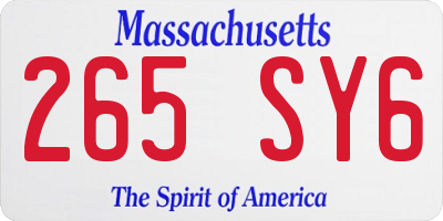 MA license plate 265SY6