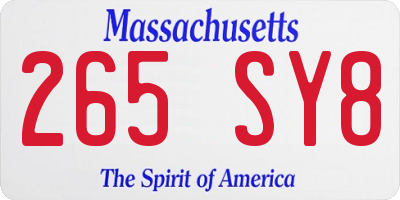 MA license plate 265SY8