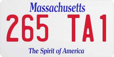 MA license plate 265TA1