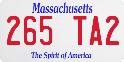 MA license plate 265TA2