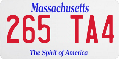 MA license plate 265TA4