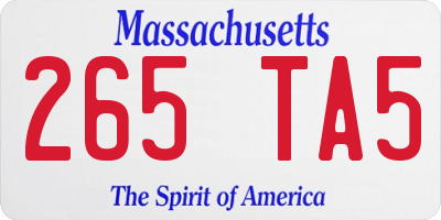 MA license plate 265TA5