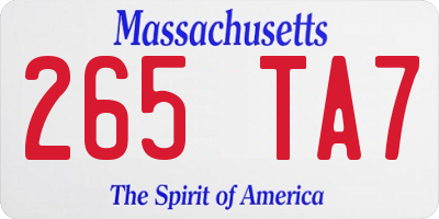 MA license plate 265TA7