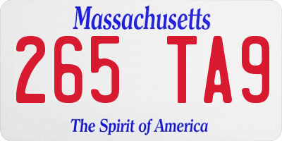 MA license plate 265TA9
