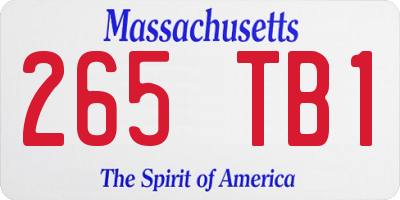 MA license plate 265TB1