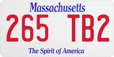 MA license plate 265TB2