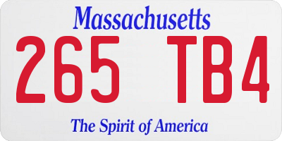 MA license plate 265TB4