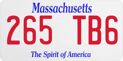 MA license plate 265TB6
