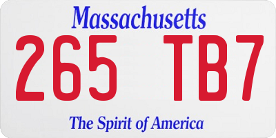 MA license plate 265TB7