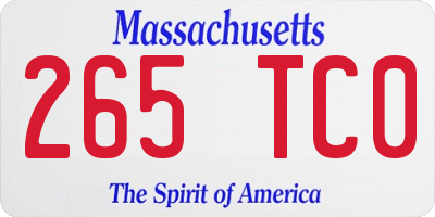 MA license plate 265TC0