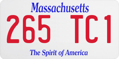 MA license plate 265TC1
