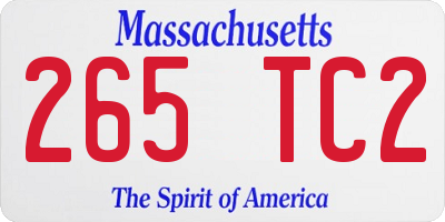MA license plate 265TC2