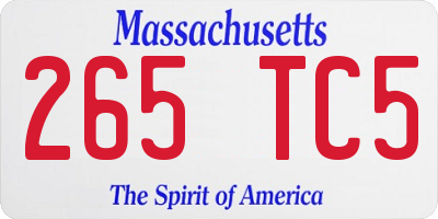 MA license plate 265TC5