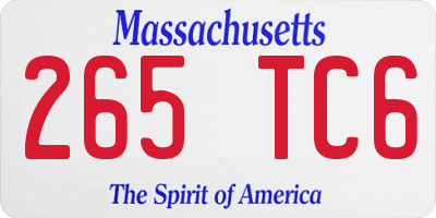 MA license plate 265TC6