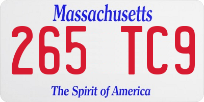 MA license plate 265TC9