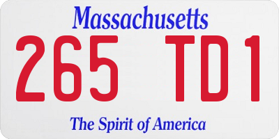 MA license plate 265TD1