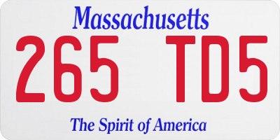 MA license plate 265TD5