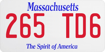 MA license plate 265TD6