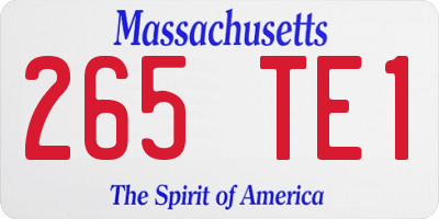 MA license plate 265TE1