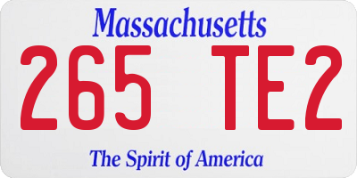 MA license plate 265TE2