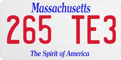 MA license plate 265TE3