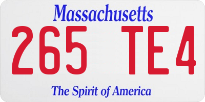 MA license plate 265TE4
