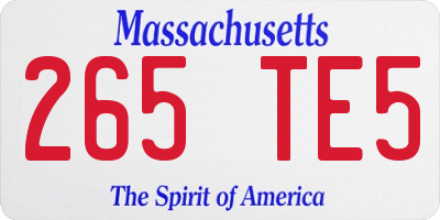 MA license plate 265TE5