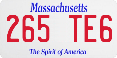 MA license plate 265TE6