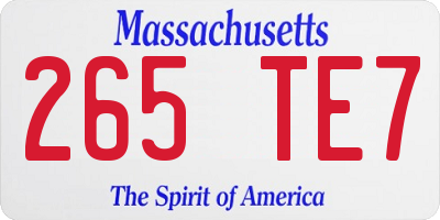 MA license plate 265TE7