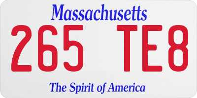 MA license plate 265TE8