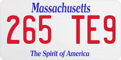 MA license plate 265TE9