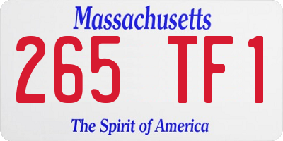 MA license plate 265TF1