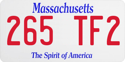 MA license plate 265TF2