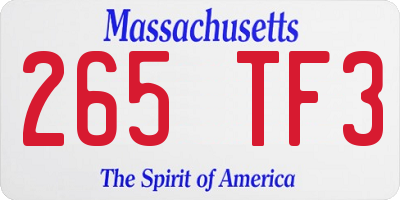 MA license plate 265TF3