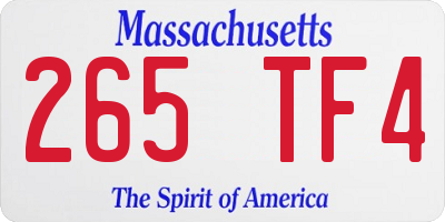 MA license plate 265TF4