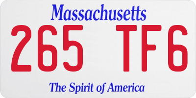 MA license plate 265TF6