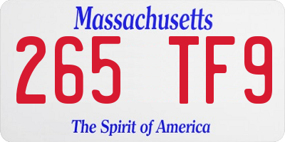 MA license plate 265TF9