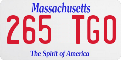 MA license plate 265TG0