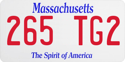 MA license plate 265TG2